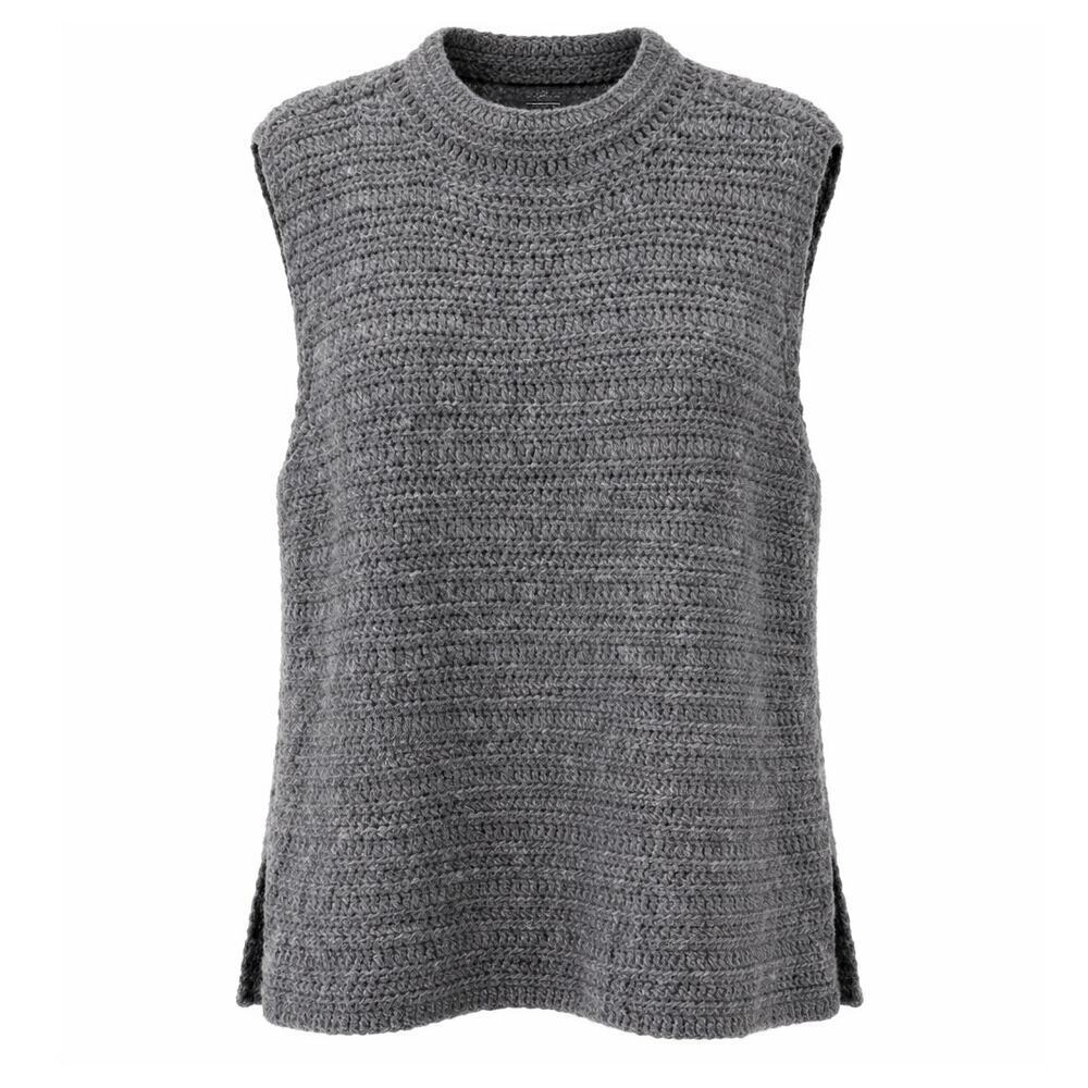 Eileen Fisher Peruvian Alpaca Crochet Mock Neck Sweater Hand Crochet Baby Alpaca